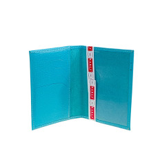 На фото 2 -  Обложка на паспорта из натуральной кожи, цвет голубой