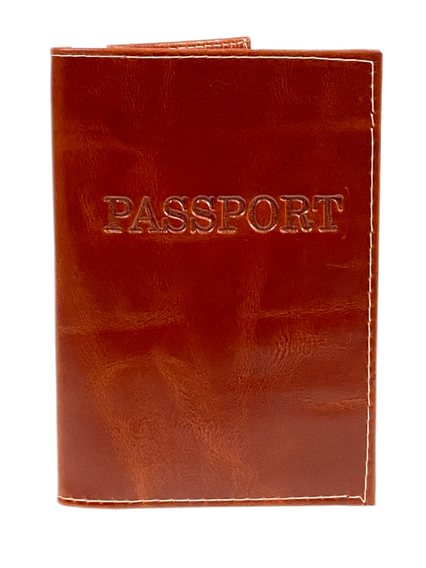 На фото 1 -  Обложка на паспорта из натуральной кожи, цвет коричнево-рыжий