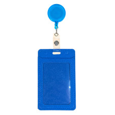 На фото 1 - Бейдж с лентой на рулетке вертикальный, цвет голубой На фото 1 - Бейдж с лентой на рулетке вертикальный, цвет голубой