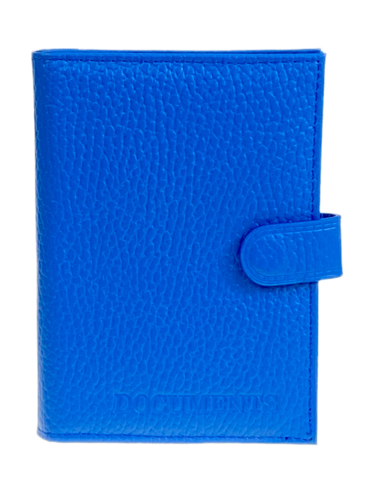 На фото 1 - Обложка для паспорта и автодокументов из натуральной кожи, цвет синий
