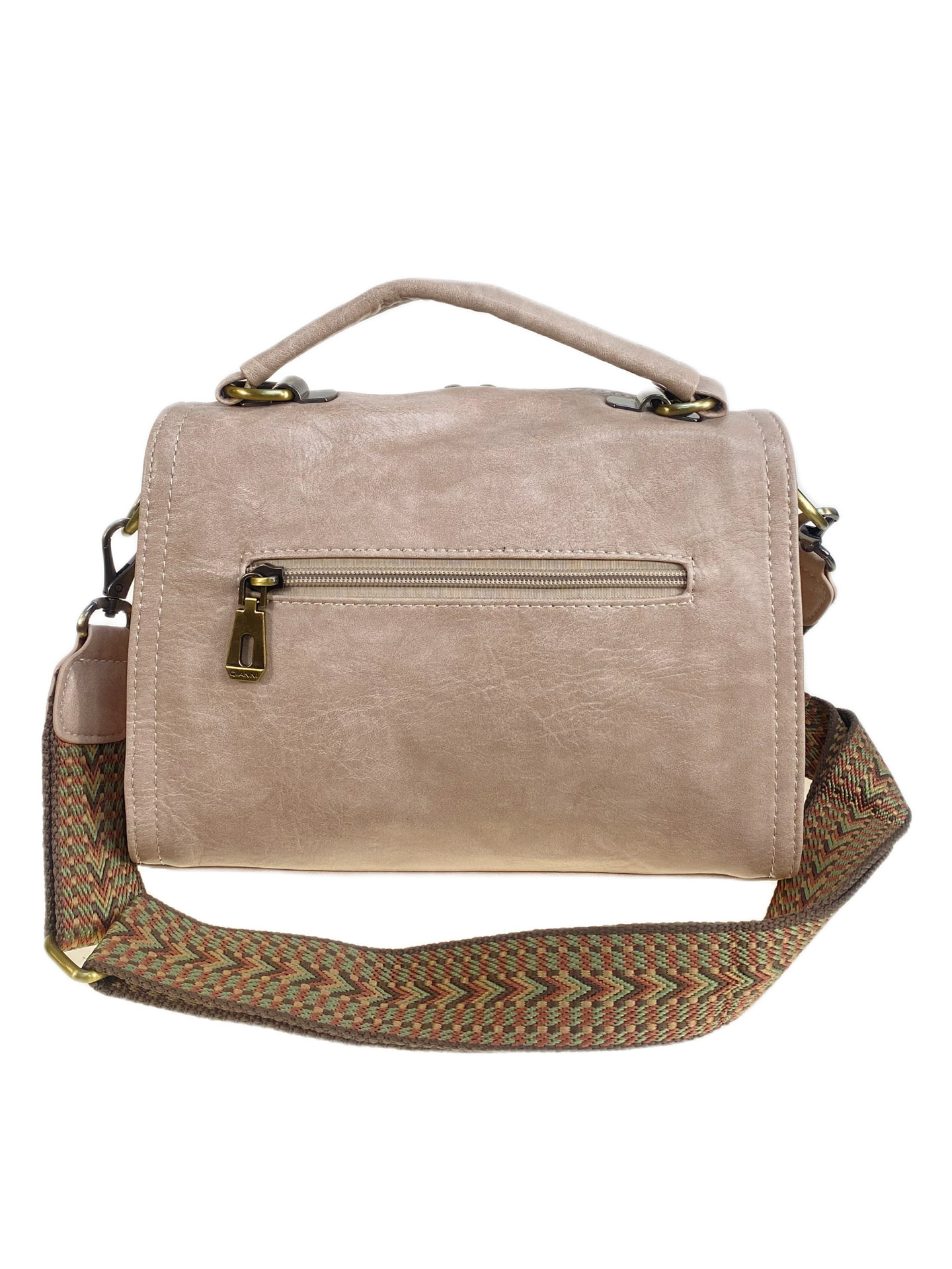 На фото 2 - Женская сумка из искусственной кожи, цвет бежевый