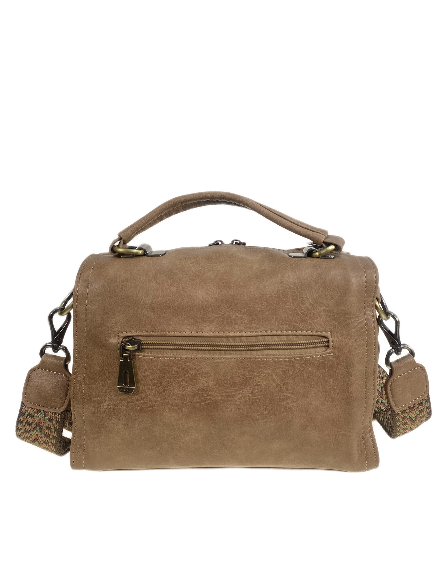 На фото 2 - Женская сумка из искусственной кожи, цвет коричневый