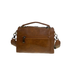 На фото 2 - Женская сумка из искусственной кожи, цвет коричнево-рыжий