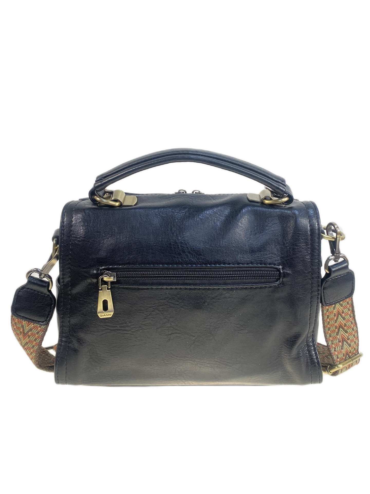 На фото 2 - Женская сумка из искусственной кожи, цвет черный