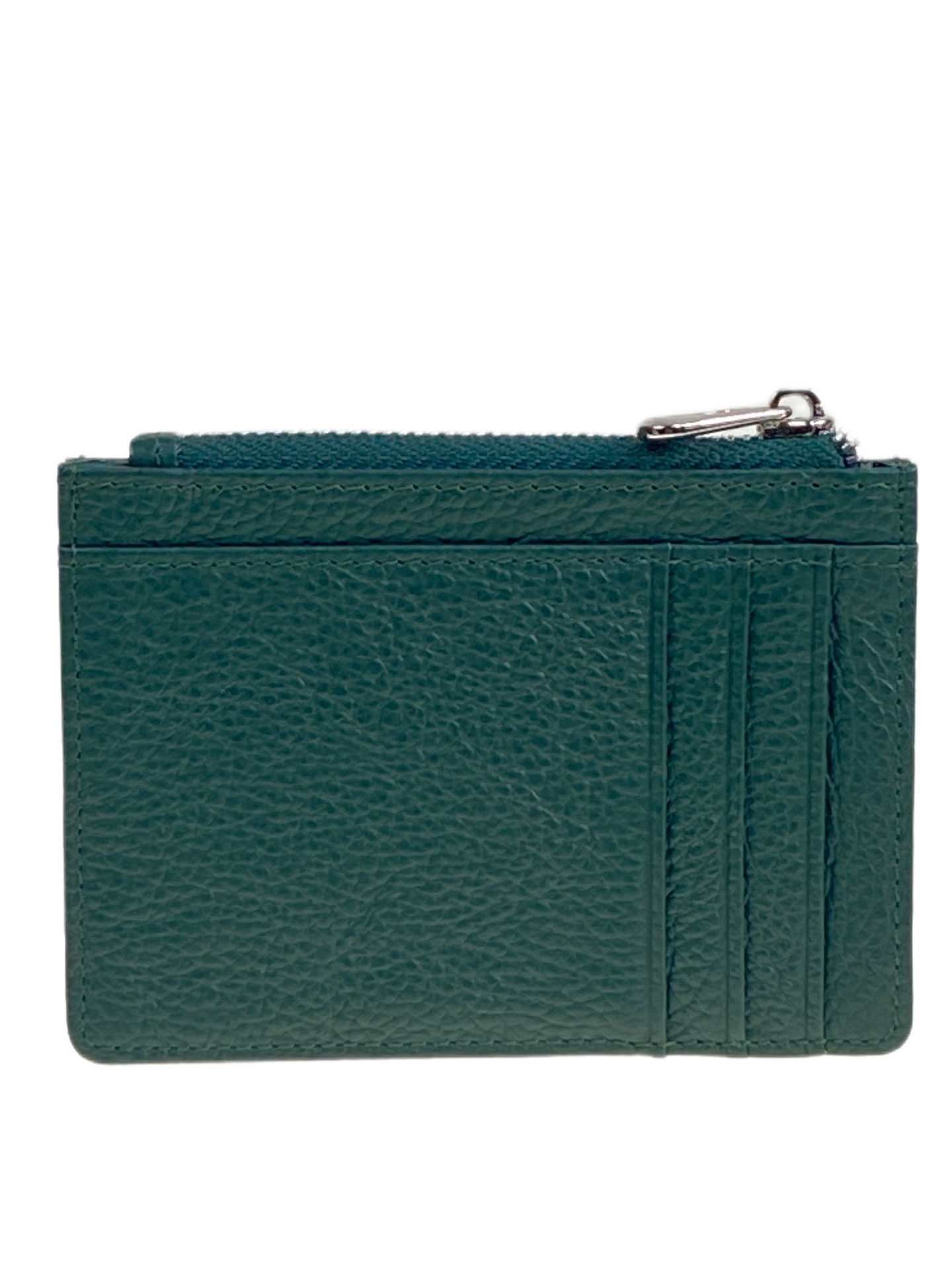 На фото 2 - Картхолдер женский из натуральной кожи для пластиковых карт, цвет темно зеленый