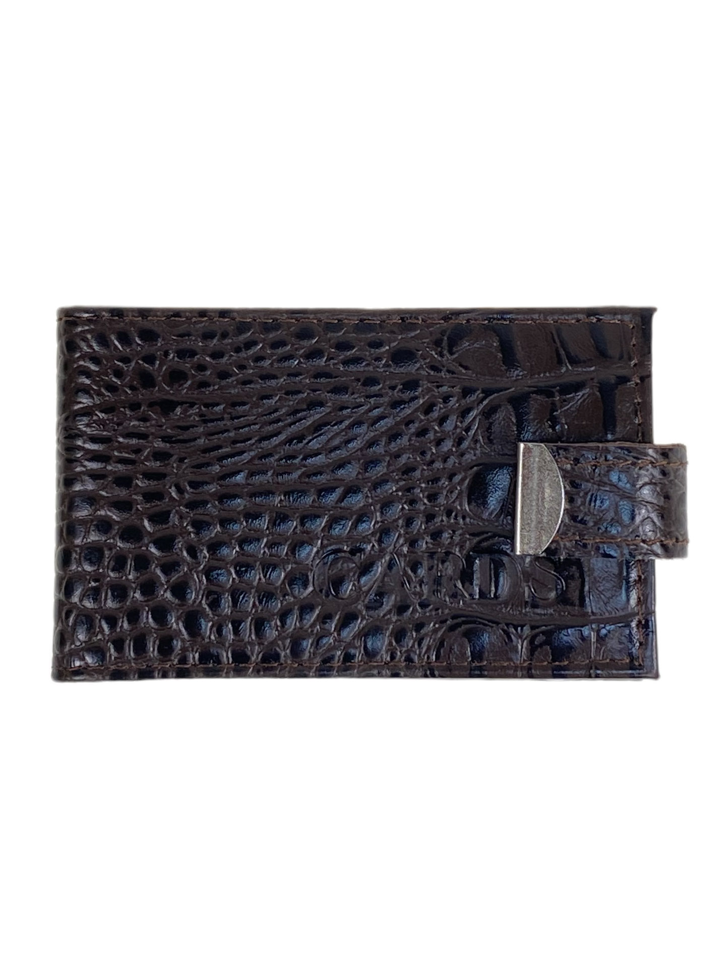 На фото 1 - Картхолдер из искусственной кожи, цвет шоколад