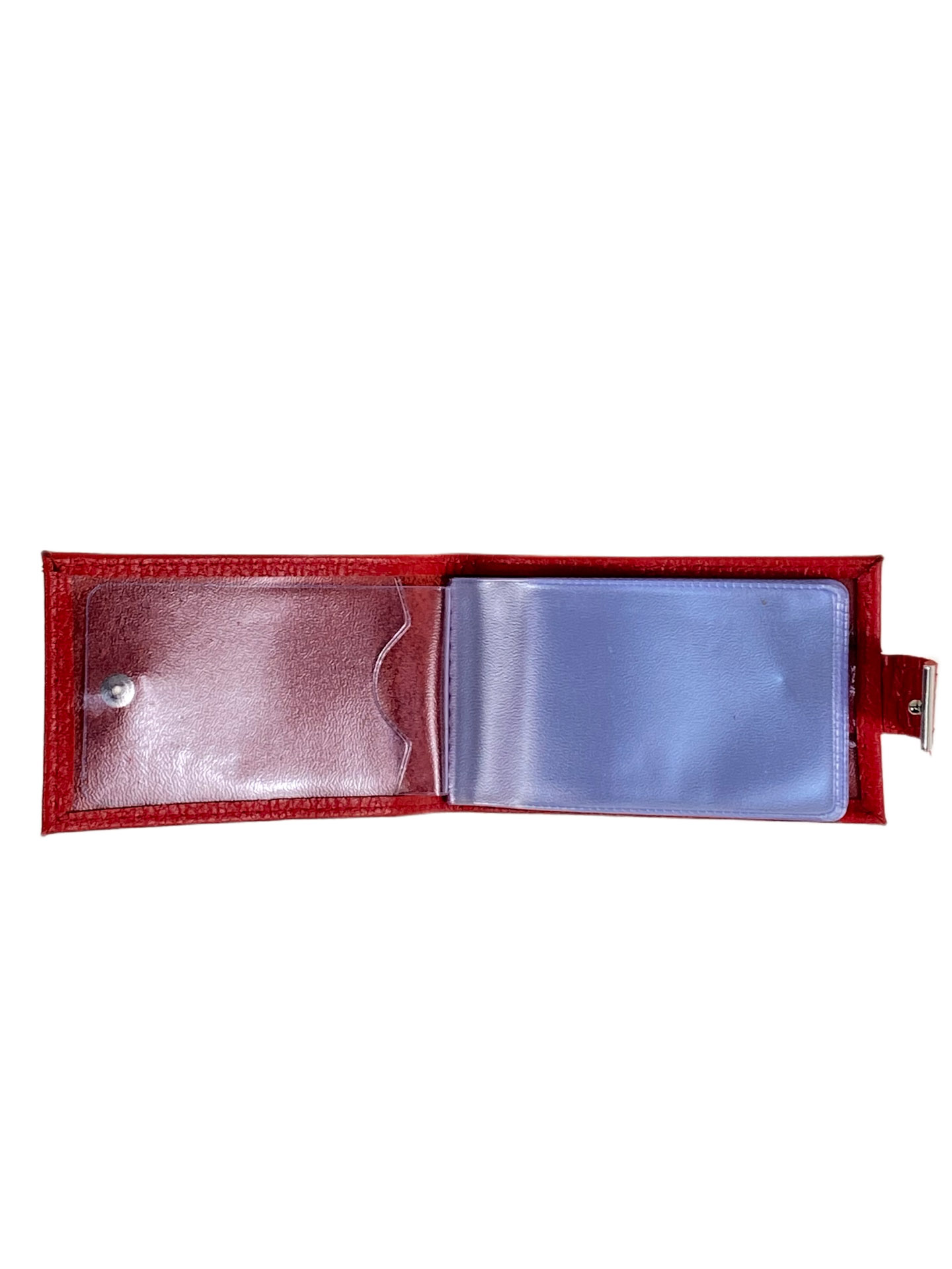 На фото 2 - Картхолдер из искусственной кожи, цвет красный