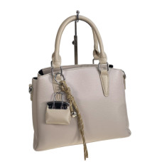 На фото 1 - Женская сумка из искусственной кожи, цвет молочный