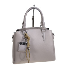 На фото 1 - Женская сумка из искусственной кожи, цвет светло серый