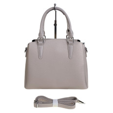 На фото 2 - Женская сумка из искусственной кожи, цвет светло серый