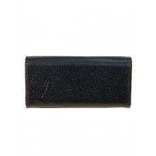 На фото 1 - Женское портмоне из натуральной кожи, цвет черный