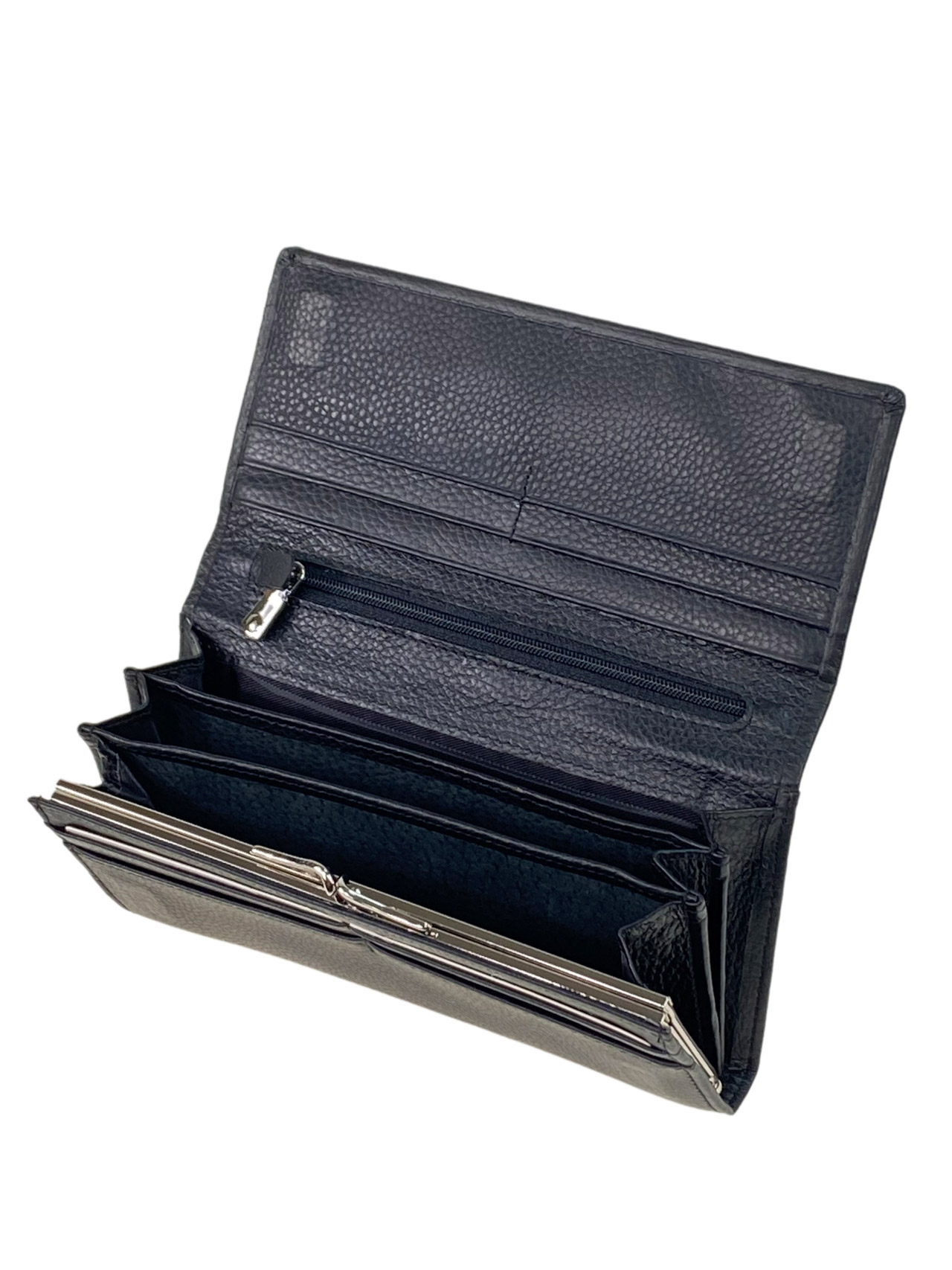 На фото 2 - Женское портмоне из натуральной кожи, цвет черный