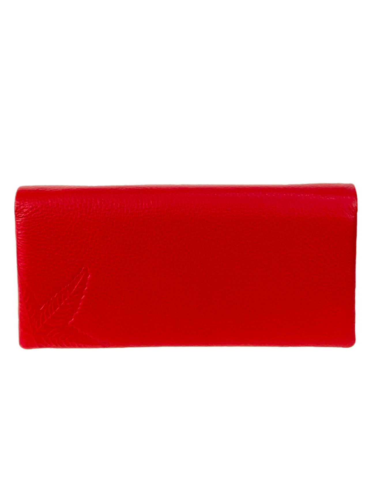 На фото 1 - Женское портмоне из натуральной кожи, цвет красный