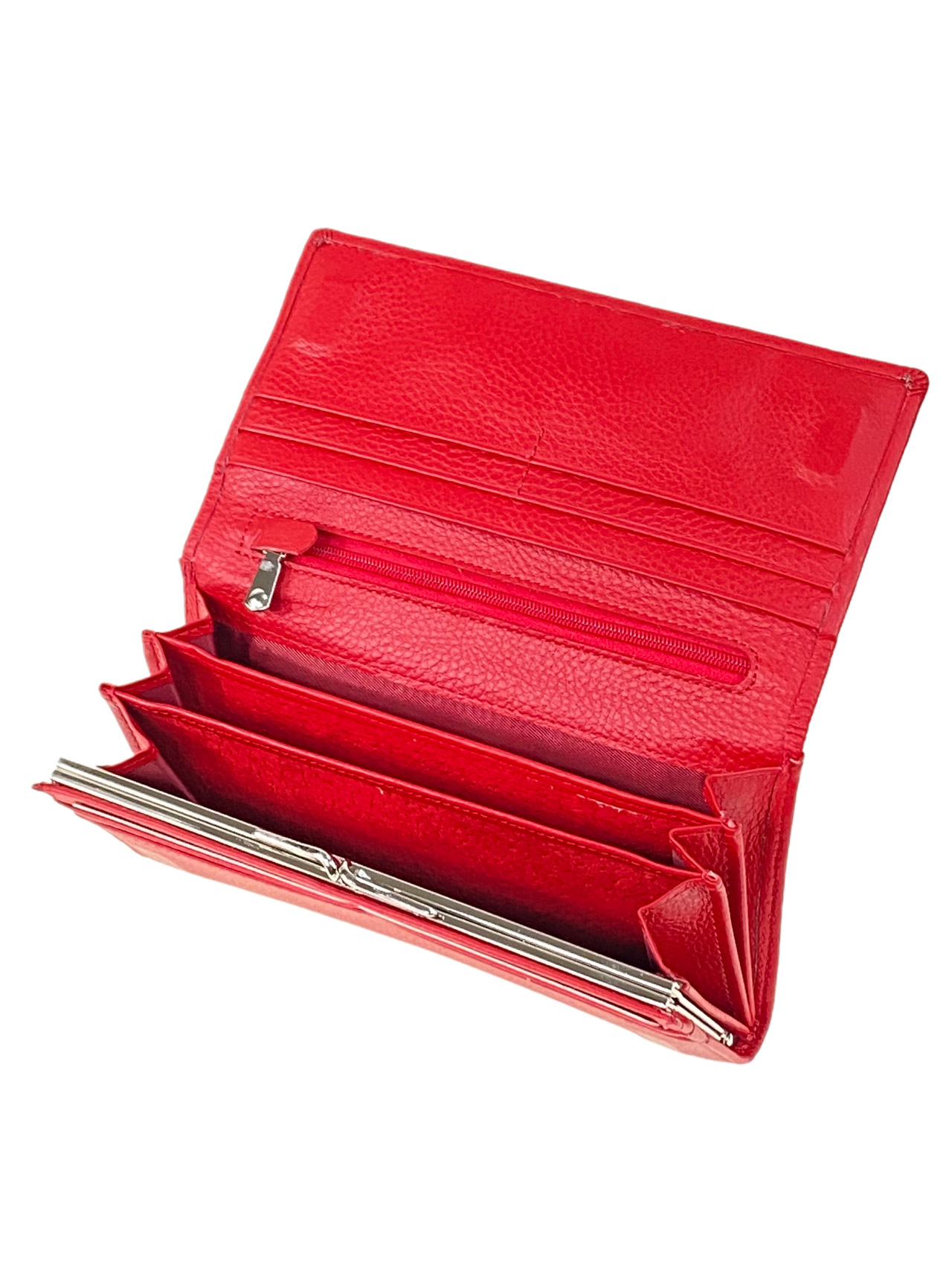 На фото 2 - Женское портмоне из натуральной кожи, цвет красный