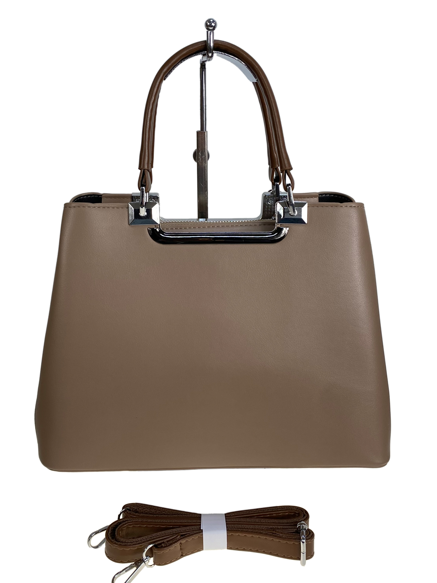 На фото 2 - Женская сумка из искусственной кожи, цвет коричневый