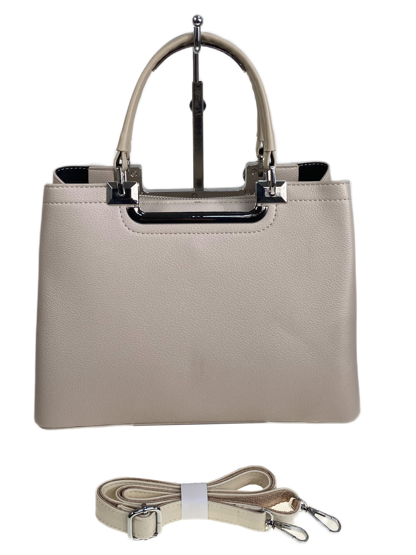 На фото 2 - Женская сумка из искусственной кожи, цвет молочно-бежевый