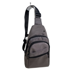 На фото 1 - Сумка на плечо слинг текстильная, цвет серая На фото 1 - Сумка на плечо слинг текстильная, цвет серая