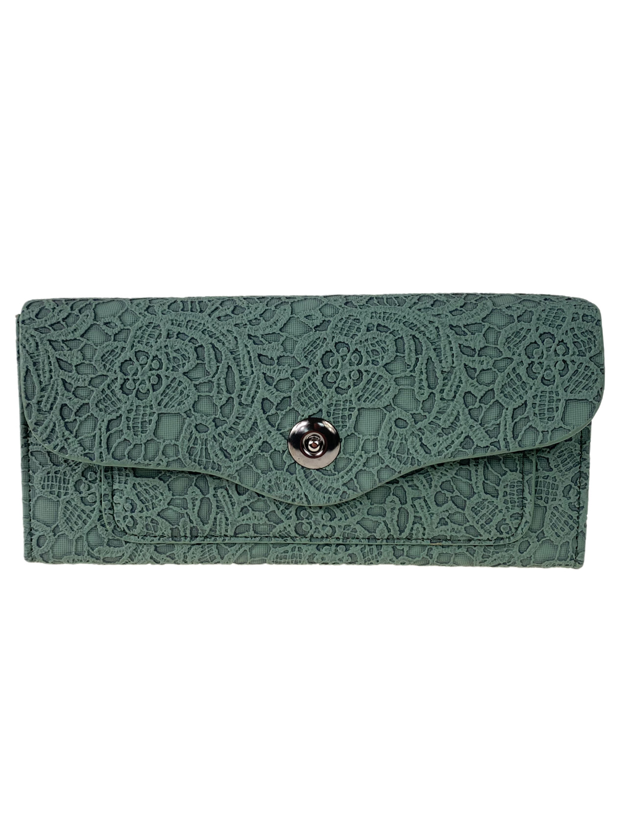 На фото 1 - Женское портмоне из  искусственной кожи,  цвет бирюзовый