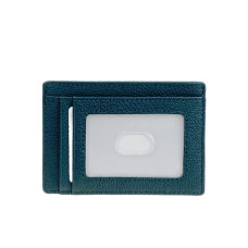 На фото 1 - Картхолдер женский из натуральной кожи для пластиковых карт, цвет тёмно зеленый