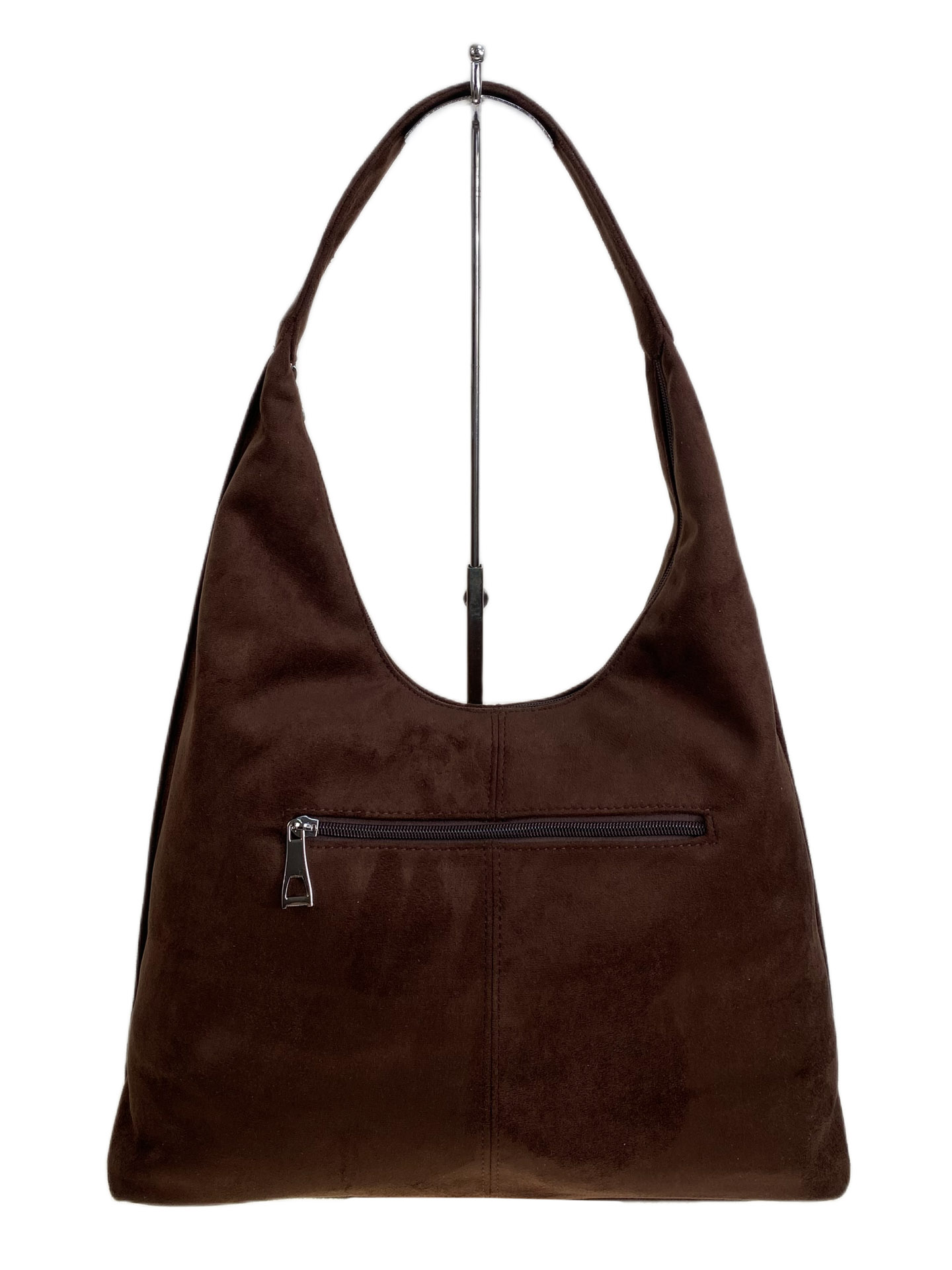 На фото 2 - Женская сумка из искусственной замши, цвет шоколад