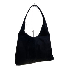 На фото 1 - Женская сумка из искусственной замши, цвет черный