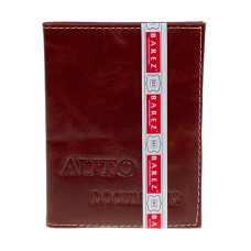 На фото 1 -  Обложка для автодокументов из искусственной кожи, цвет коричневый