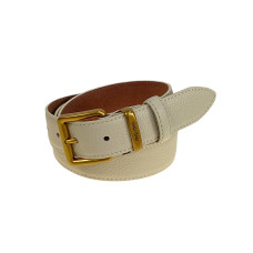 На фото 1 -  Ремень женский из натуральной кожи, цвет молочный На фото 1 -  Ремень женский из натуральной кожи, цвет молочный