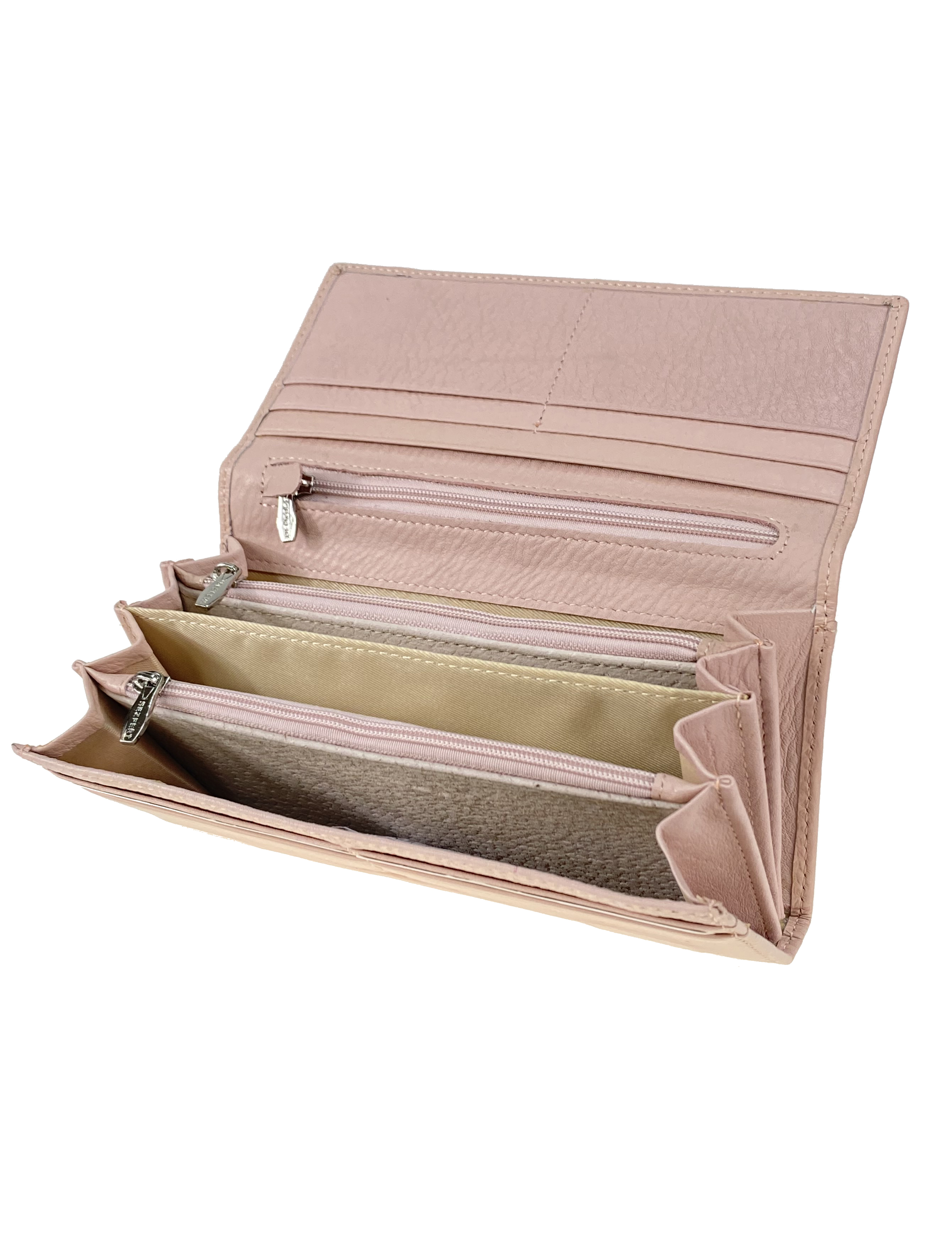 На фото 2 - Женский кошелёк-портмоне из мягкой натуральной кожи, цвет пудра