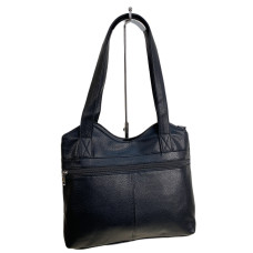 На фото 1 - Женская сумка из искусственной кожи, цвет черный