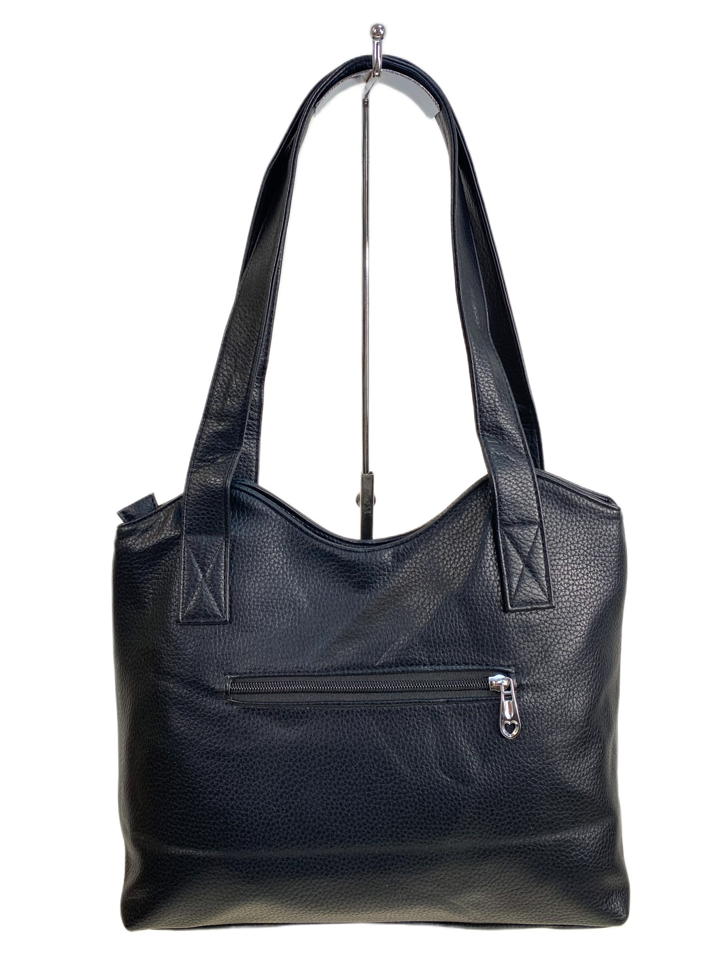 На фото 2 - Женская сумка из искусственной кожи, цвет черный