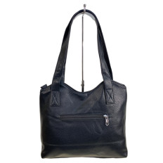 На фото 2 - Женская сумка из искусственной кожи, цвет черный