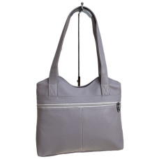 На фото 1 - Женская сумка из искусственной кожи, цвет серый