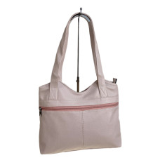 На фото 1 - Женская сумка из искусственной кожи, цвет светло розовый