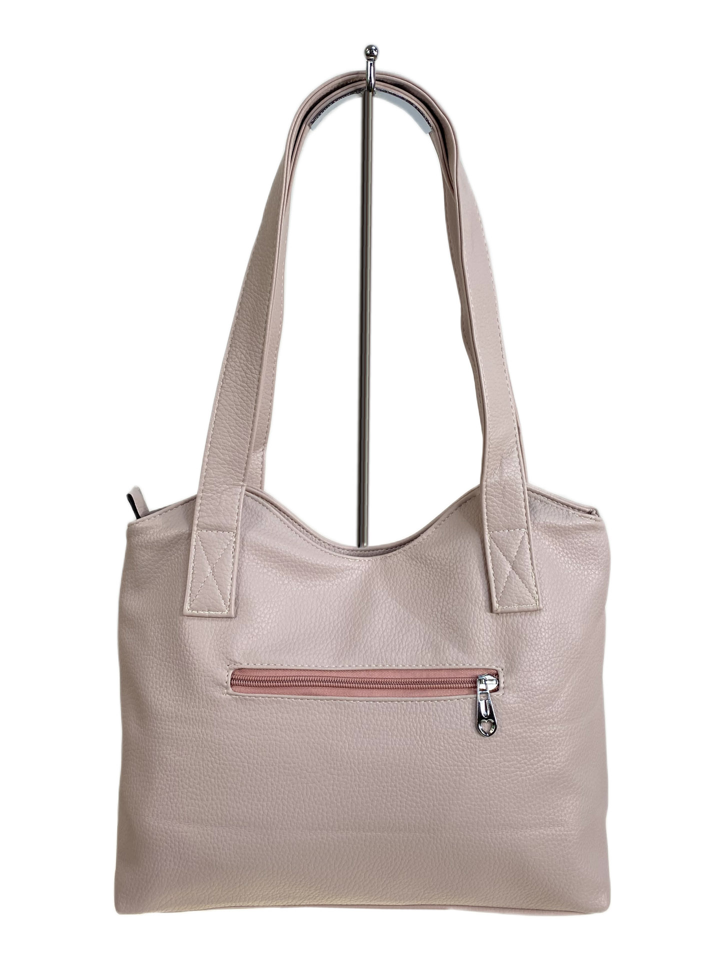 На фото 2 - Женская сумка из искусственной кожи, цвет светло розовый