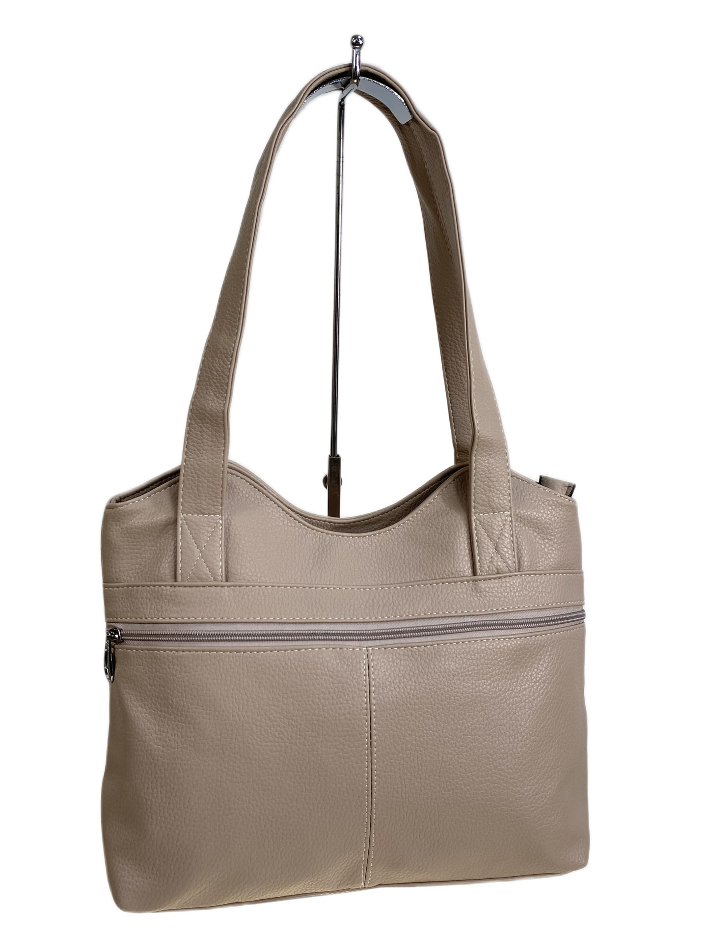 На фото 1 - Женская сумка из искусственной кожи, цвет светло коричневый