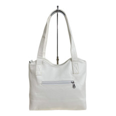 На фото 2 - Женская сумка из искусственной кожи, цвет белый