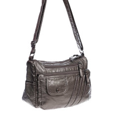 На фото 1 - Женская сумка из искусственной кожи, цвет золото