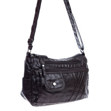 На фото 1 - Женская сумка из искусственной кожи, цвет шоколад