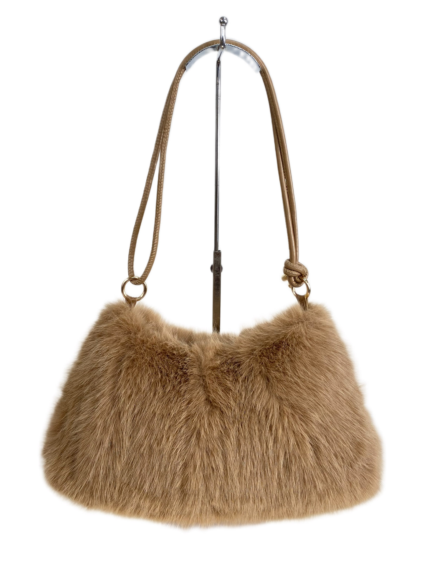 На фото 2 - Женская сумка из искусственного меха, цвет коричневый