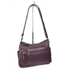 На фото 1 - Женская сумка из искусственной кожи цвет фиолетовый