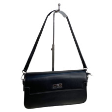 На фото 1 - Женская сумка из искусственной кожи, цвет черный