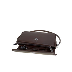 На фото 2 - Женская сумка из искусственной кожи, цвет шоколад