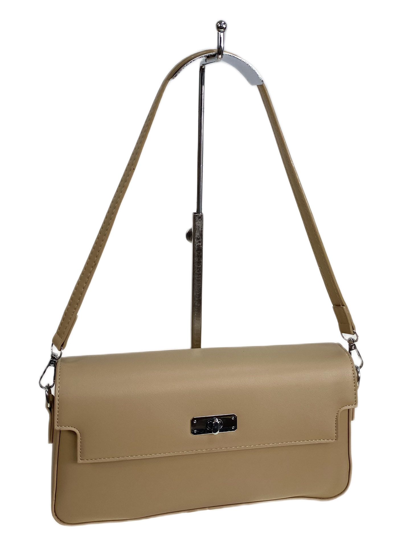 На фото 1 - Женская сумка из искусственной кожи, цвет светло коричневый