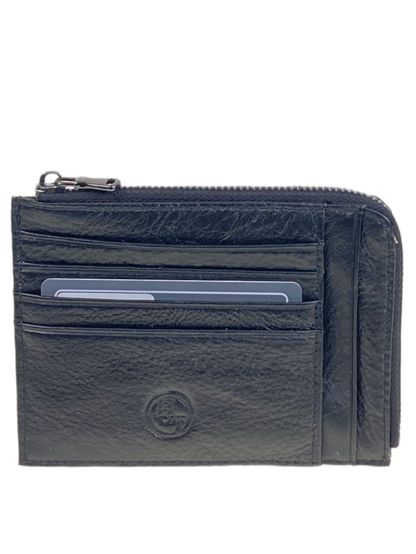 На фото 1 -  Картхолдер из натуральной кожи для пластиковых карт, цвет  черный