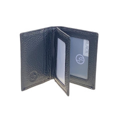 На фото 2 -  Картхолдер из натуральной кожи для пластиковых карт, цвет  черный