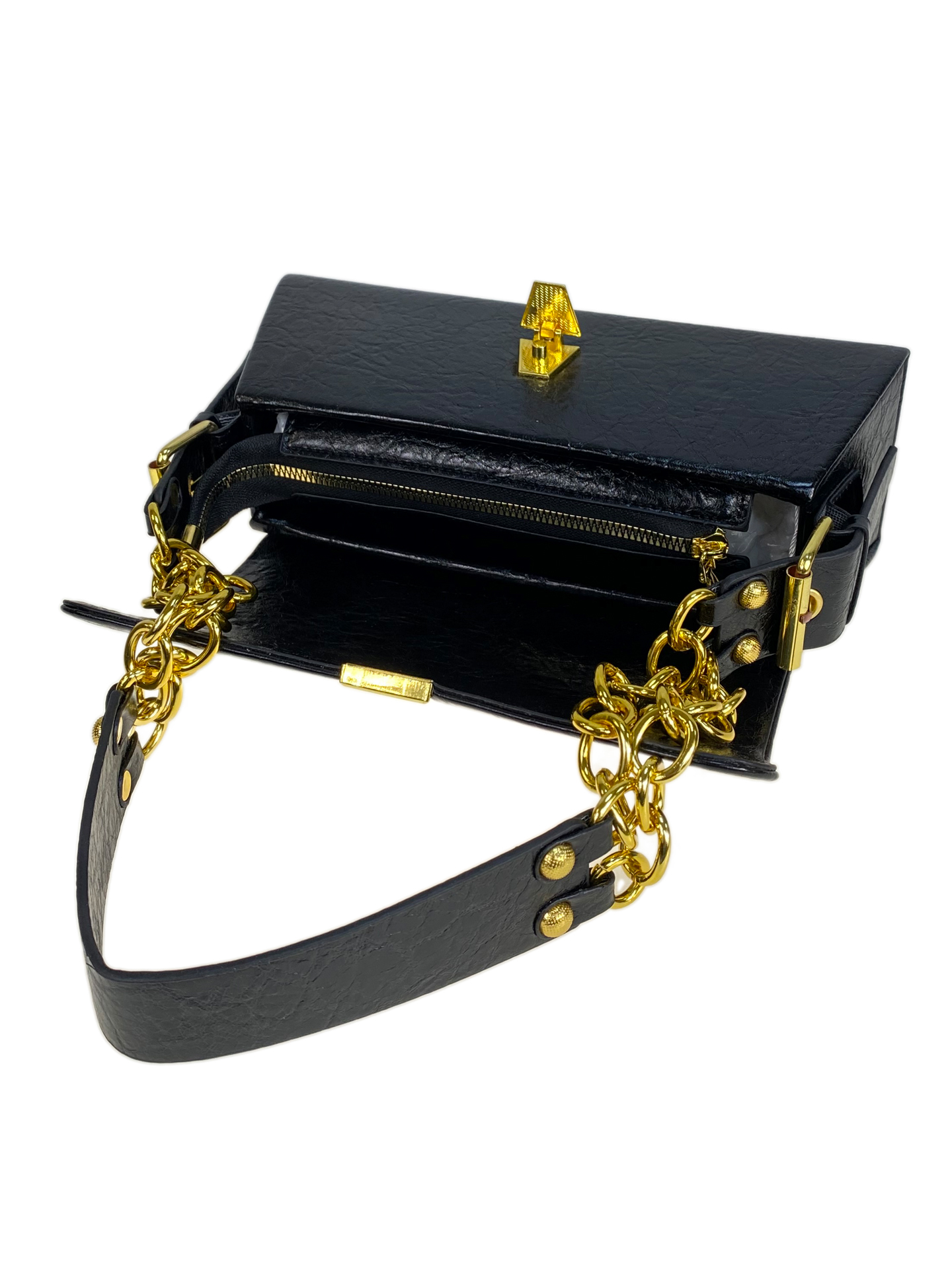 На фото 2 - Женская сумка из искусственной кожи, цвет черный