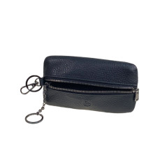 На фото 2 - Ключница из натуральной кожи, цвет черный