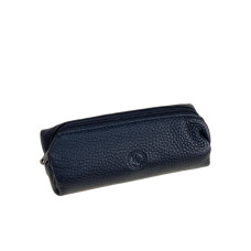 На фото 1 - Ключница из натуральной кожи, цвет черный