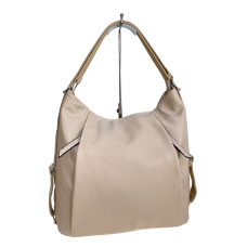 На фото 1 - Женская сумка-рюкзак из искусственной кожи, цвет бежевый