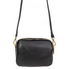 На фото 3 - Женская сумка cross-body из фактурной натуральной кожи, цвет чёрный На фото 3 - Женская сумка cross-body из фактурной натуральной кожи, цвет чёрный